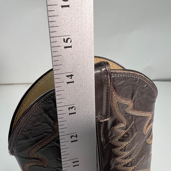 Justin Leather Snakeskin 8695 Brown Tan Western Cowboy Boots 8.5 D - Picture 13 of 16